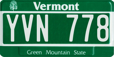 VT license plate YVN778