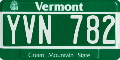 VT license plate YVN782
