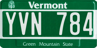 VT license plate YVN784