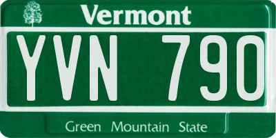 VT license plate YVN790