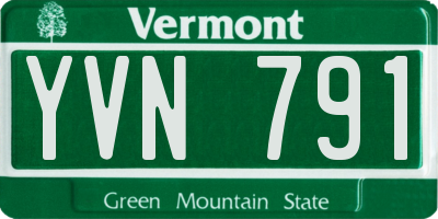 VT license plate YVN791