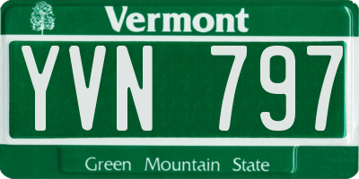 VT license plate YVN797