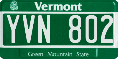 VT license plate YVN802