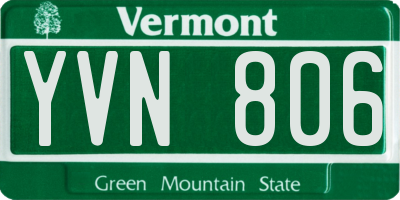 VT license plate YVN806