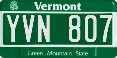 VT license plate YVN807