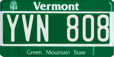 VT license plate YVN808