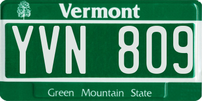 VT license plate YVN809