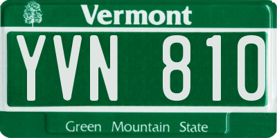 VT license plate YVN810