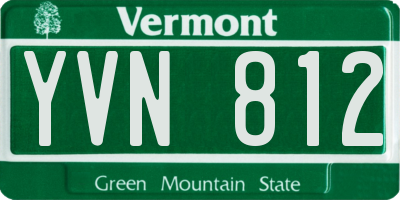 VT license plate YVN812