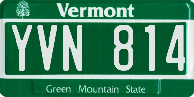 VT license plate YVN814