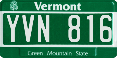 VT license plate YVN816