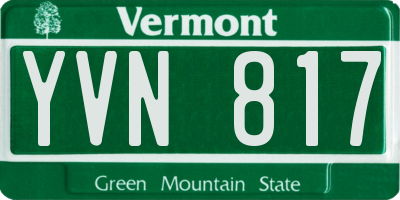 VT license plate YVN817