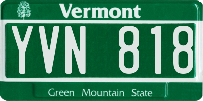 VT license plate YVN818