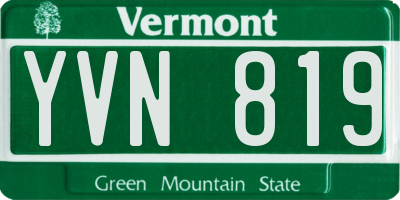 VT license plate YVN819