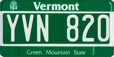 VT license plate YVN820