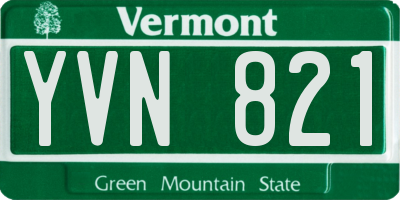 VT license plate YVN821