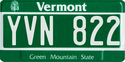VT license plate YVN822