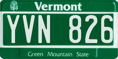 VT license plate YVN826