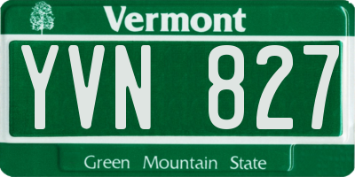 VT license plate YVN827