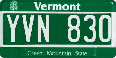 VT license plate YVN830