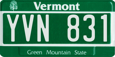 VT license plate YVN831