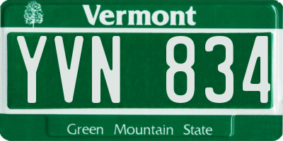 VT license plate YVN834