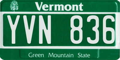 VT license plate YVN836