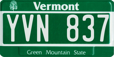 VT license plate YVN837