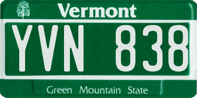 VT license plate YVN838