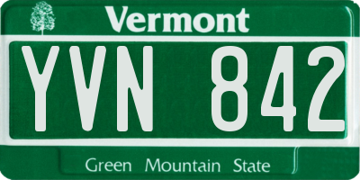 VT license plate YVN842
