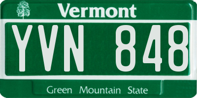 VT license plate YVN848