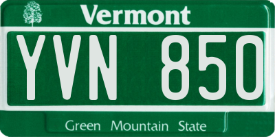 VT license plate YVN850