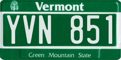 VT license plate YVN851