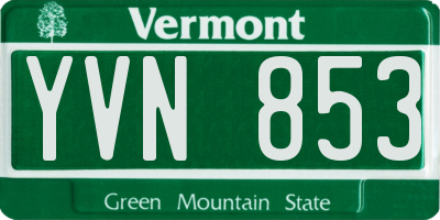 VT license plate YVN853