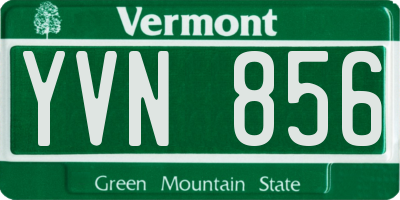 VT license plate YVN856