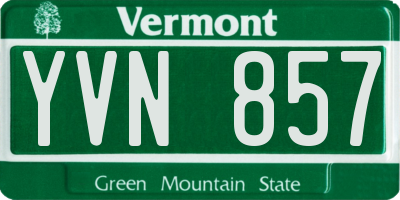 VT license plate YVN857