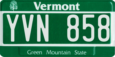 VT license plate YVN858