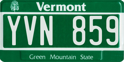 VT license plate YVN859