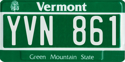 VT license plate YVN861