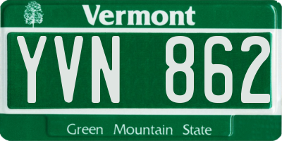 VT license plate YVN862