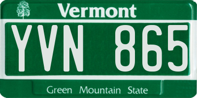 VT license plate YVN865