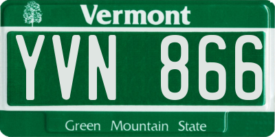 VT license plate YVN866