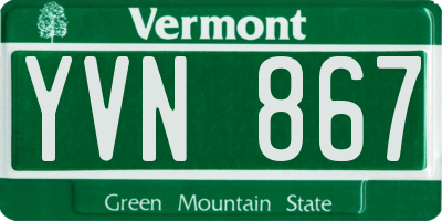 VT license plate YVN867