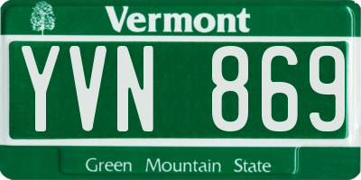 VT license plate YVN869