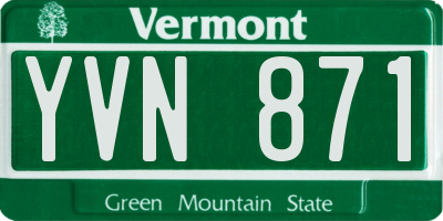 VT license plate YVN871