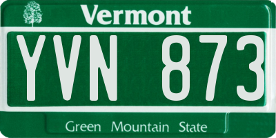 VT license plate YVN873