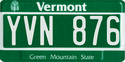 VT license plate YVN876