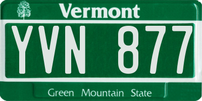 VT license plate YVN877