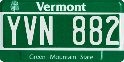VT license plate YVN882