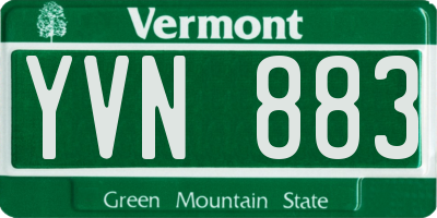 VT license plate YVN883